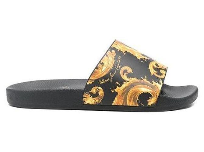Versace Sandali slide in gomma stampata Nero - vista 4