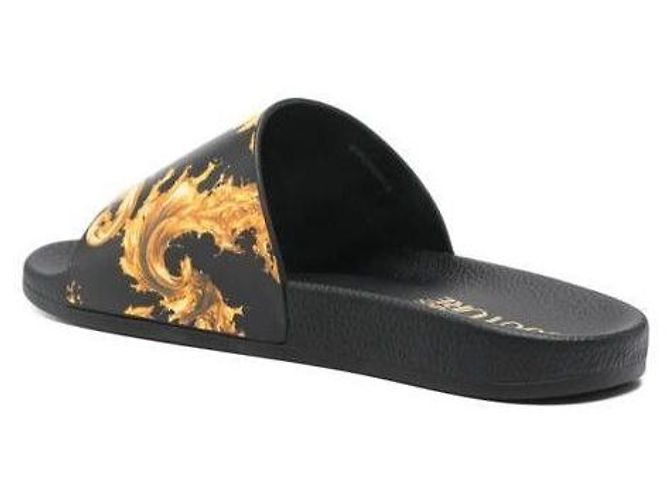 Versace Sandali slide in gomma stampata Nero - vista 6