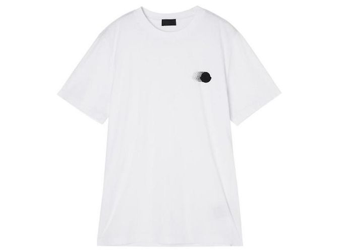 Moncler Baumwoll-T-Shirt mit verwaschenem Logo-Motiv Weiß - Ansicht 3