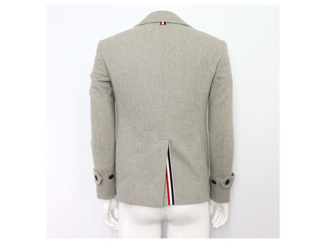 Thom Browne Giacca doppia da uomo in lana e cashmere grigio Marrone - vista 4