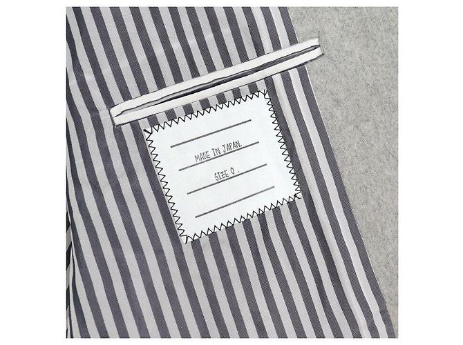 Thom Browne Giacca doppia da uomo in lana e cashmere grigio Marrone - vista 6