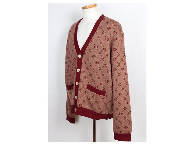 Gucci Jacquard-Wollstrickjacke XXL Rot - Ansicht 2