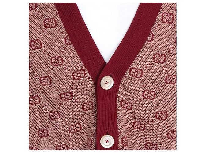 Gucci Jacquard-Wollstrickjacke XXL Rot - Ansicht 4