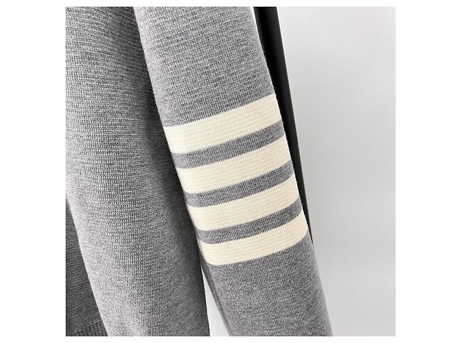 Thom Browne Diagonales Armband Milano Strick Grau Braun - Ansicht 5