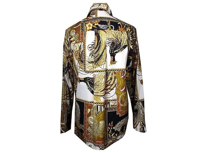 Salvatore Ferragamo Camisa de algodón con estampado Blanco - vista 2