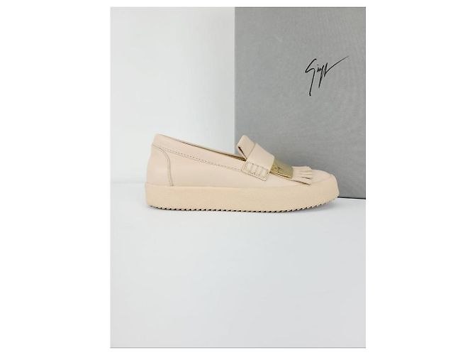 Giuseppe Zanotti Slip-On Beige Gold Bar Marrone - vista 2