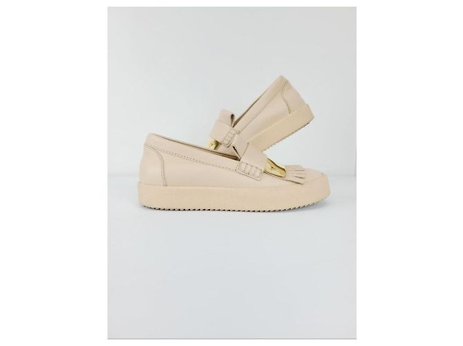 Giuseppe Zanotti Slip-On Beige Gold Bar Marrone - vista 3