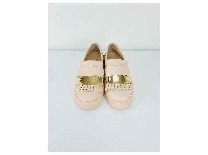 Giuseppe Zanotti Slip-On Beige Gold Bar Marrone - vista 4