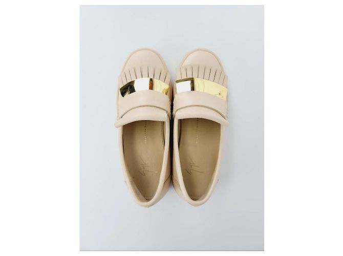 Giuseppe Zanotti Slip-On Beige Gold Bar Marrone - vista 6