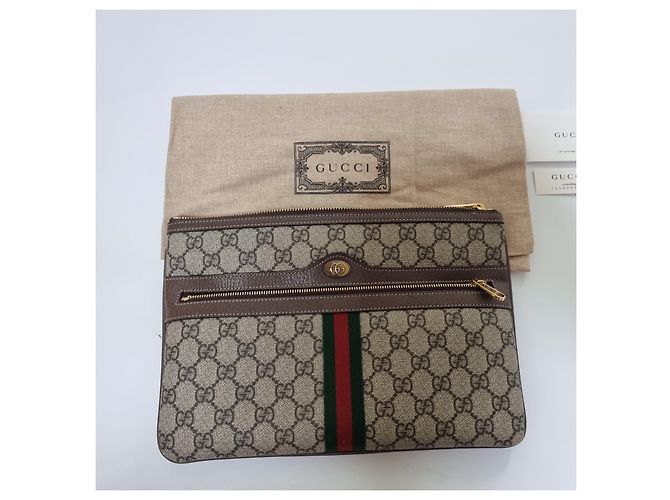 Gucci Clutch Ophidia GG Supreme Marrone - vista 2