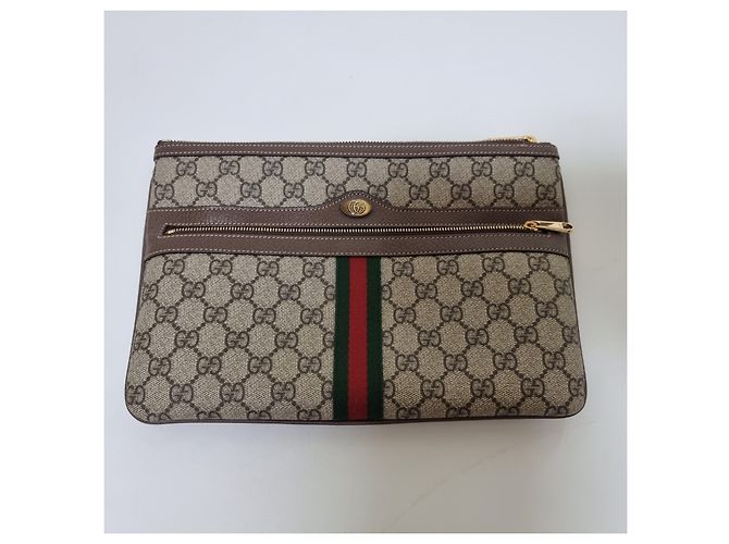 Gucci Clutch Ophidia GG Supreme Marrone - vista 4