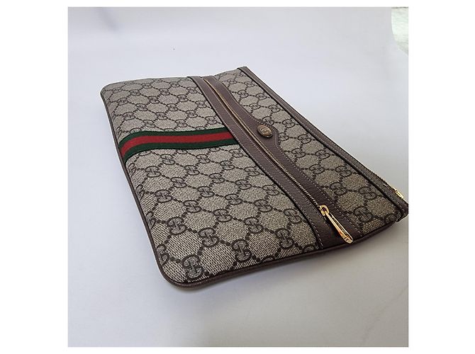 Gucci Clutch Ophidia GG Supreme Marrone - vista 5
