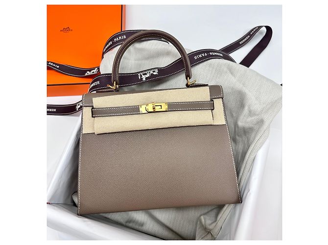 Hermès Kelly Etoupe Gold Togo stamp Full Set Multicolore - vista 2