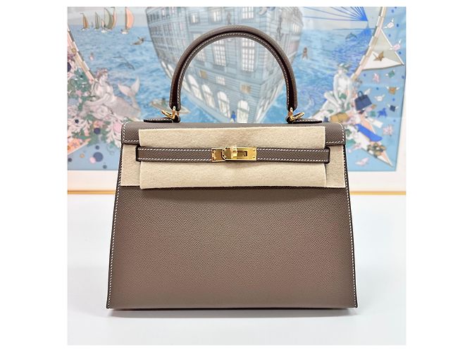 Hermès Kelly Etoupe Gold Togo stamp Full Set Multicolore - vista 3