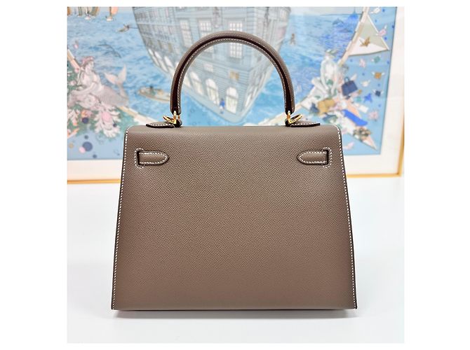 Hermès Kelly Etoupe Gold Togo stamp Full Set Multicolore - vista 4