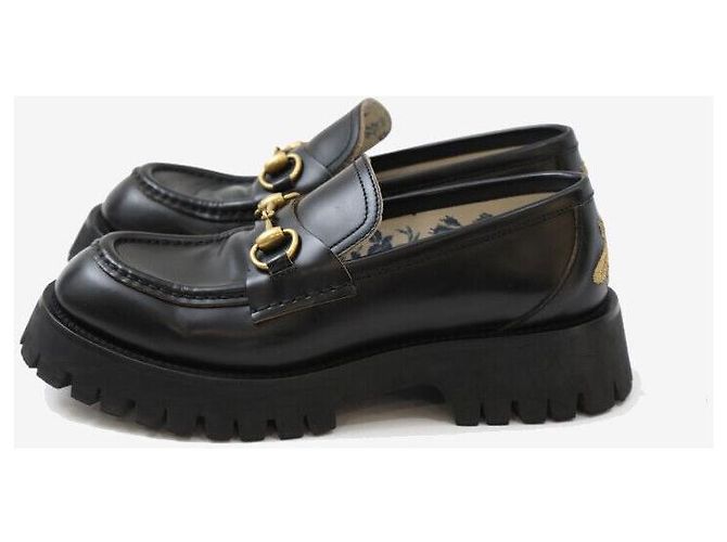 Gucci Mocassini in pelle con suola chunky nera Nero - vista 3