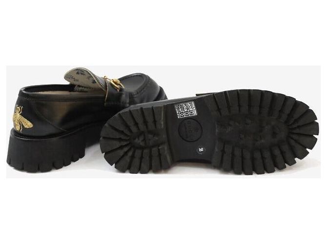 Gucci Mocassini in pelle con suola chunky nera Nero - vista 5