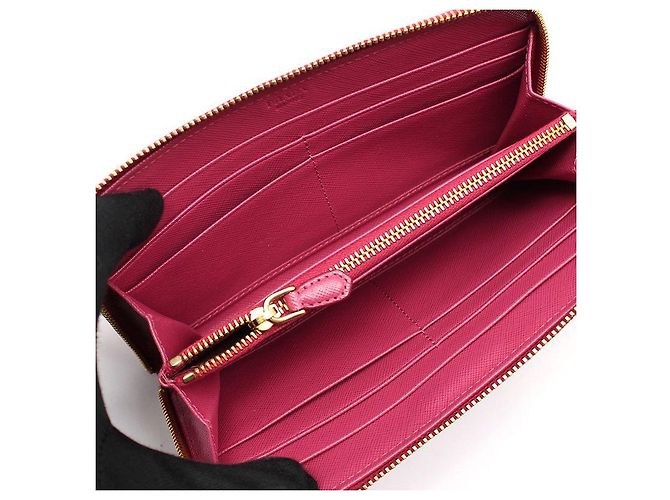 Prada Cartera Larga Saffiano Rosa Oro - vista 8