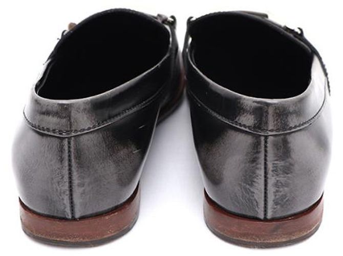 Tod's Mocassino in pelle nero e argento con doppio logo da donna - vista 12