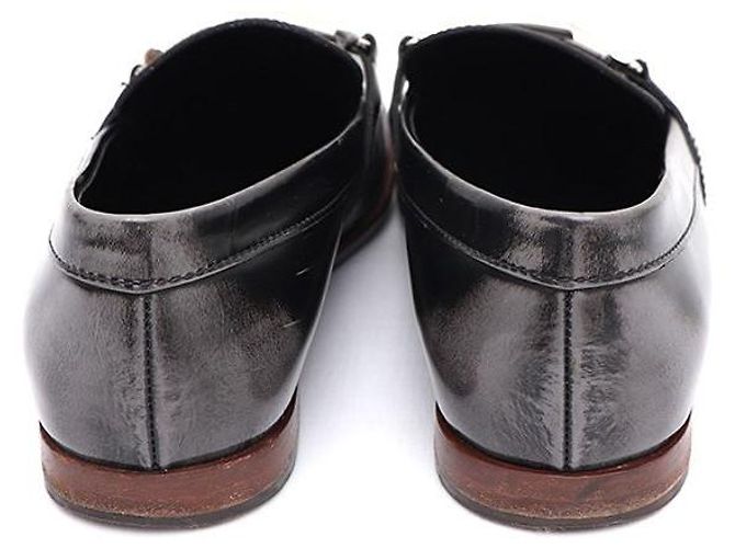 Tod's Mocassino in pelle nero e argento con doppio logo da donna - vista 4