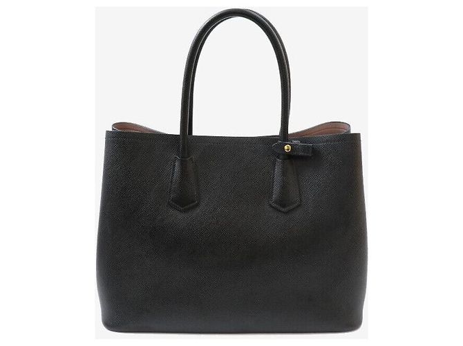 Prada Borsa a mano con tracolla Saffiano Triangle Logo Black Nero - vista 3
