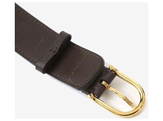 Louis Vuitton Cintura in Pelle Monogram Marrone Scuro Oro - vista 6
