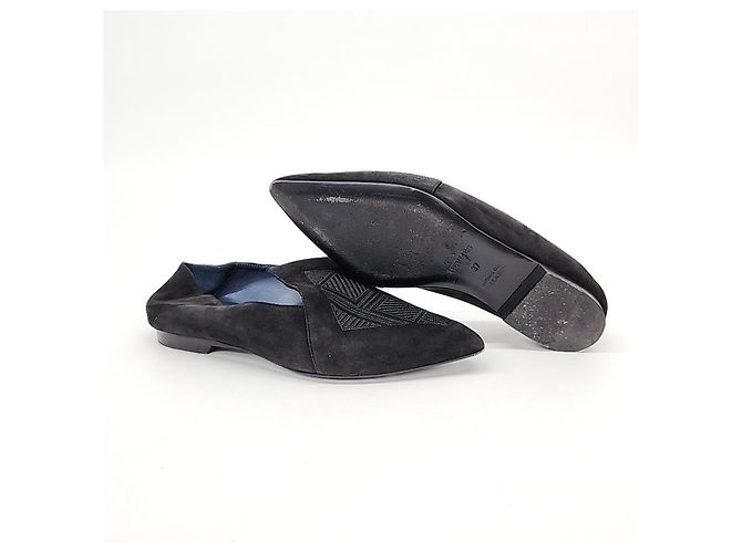 Mocassini in scamosciato Hermès Nero - vista 4