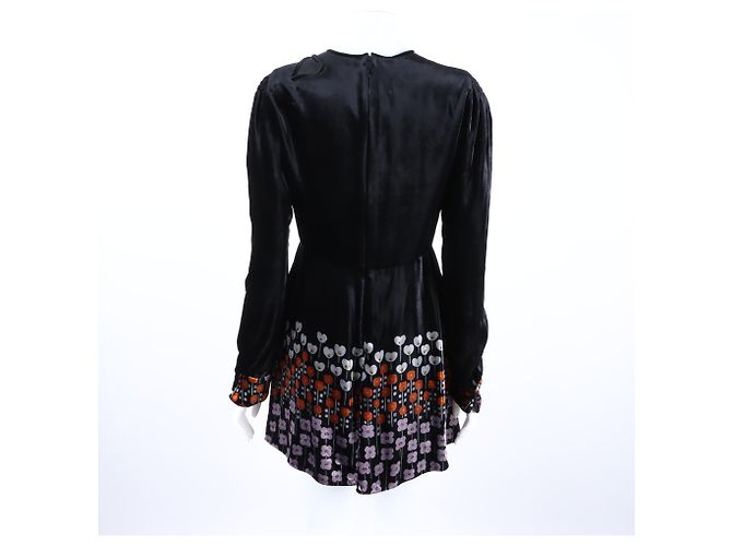Valentino Samtkleid Schwarz - Ansicht 3