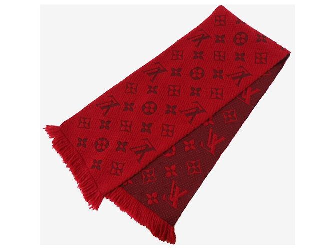Louis Vuitton Wool Blend Tassel Scarf Red - view 2