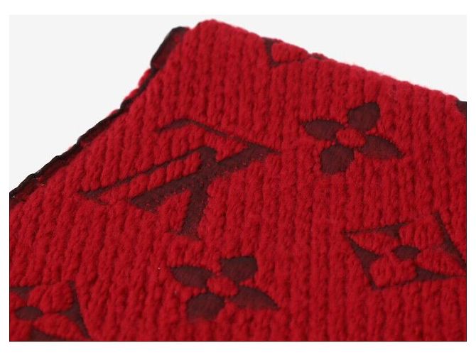 Louis Vuitton Wool Blend Tassel Scarf Red - view 4