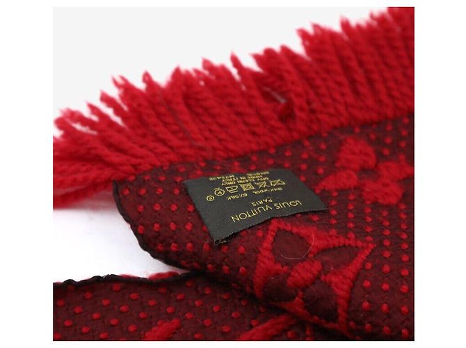 Louis Vuitton Wool Blend Tassel Scarf Red - view 5