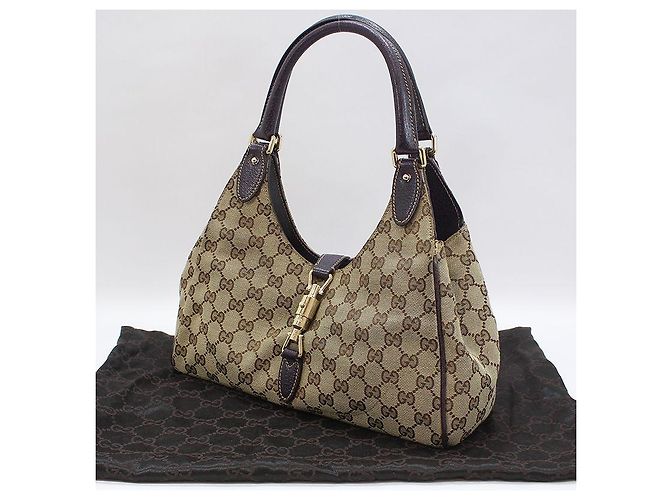 Gucci Borsa a tracolla Hobo Jackie in jacquard Marrone - vista 2