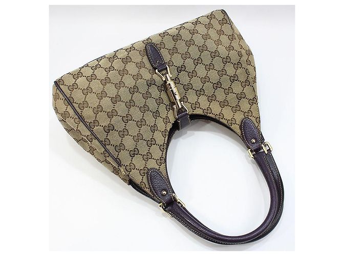 Gucci Borsa a tracolla Hobo Jackie in jacquard Marrone - vista 3