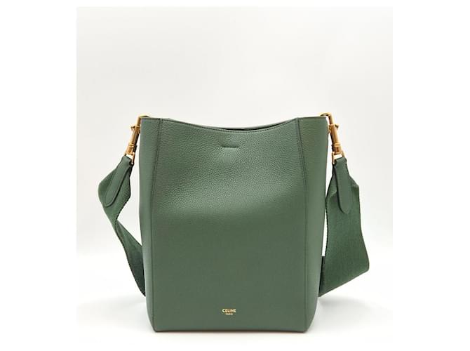 Céline Borsa a secchiello Khaki Marrone - vista 4