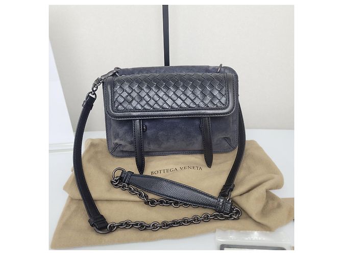 Bottega Veneta Borsa a tracolla Suede Karung Season Argento - vista 4