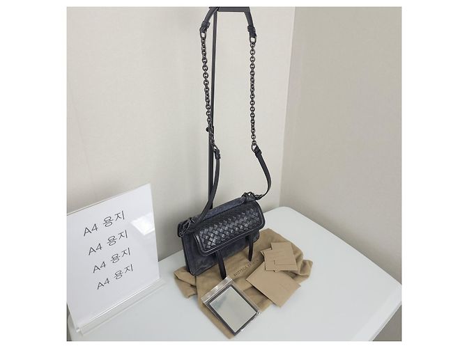 Bottega Veneta Borsa a tracolla Suede Karung Season Argento - vista 9