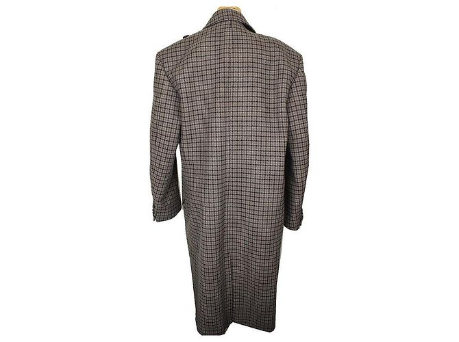 Balenciaga Multi-Check Asymmetric Oversized Wool Long Coat Multiple colors - view 4