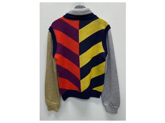 Gucci Pull en maille jacquard à rayures et col roulé Multicolore - vue 4