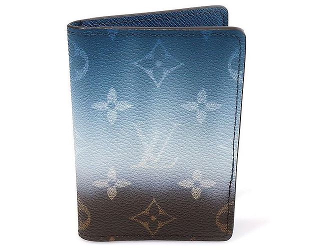 Louis Vuitton Monogram Pigment Gradation Canvas Pocket Organizer Card Wallet Blue - view 2