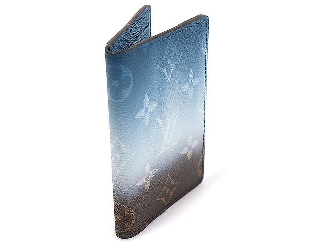Louis Vuitton Monogram Pigment Gradation Canvas Pocket Organizer Card Wallet Blue - view 3