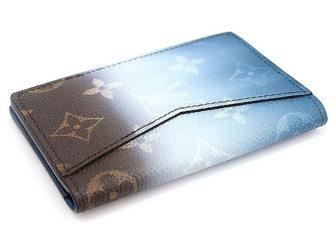 Louis Vuitton Monogram Pigment Gradation Canvas Pocket Organizer Card Wallet Blue - view 5