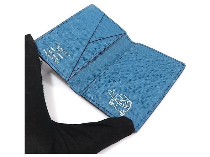 Louis Vuitton Monogram Pigment Gradation Canvas Pocket Organizer Card Wallet Blue - view 6