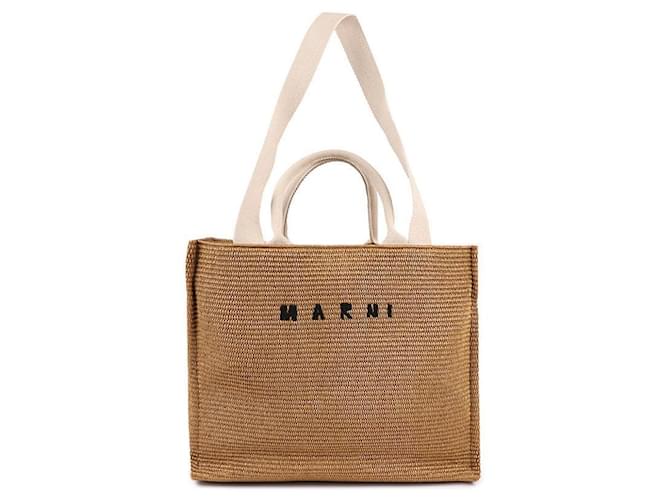 Marni Große Raphia-Tote-Bag Braun - Ansicht 3