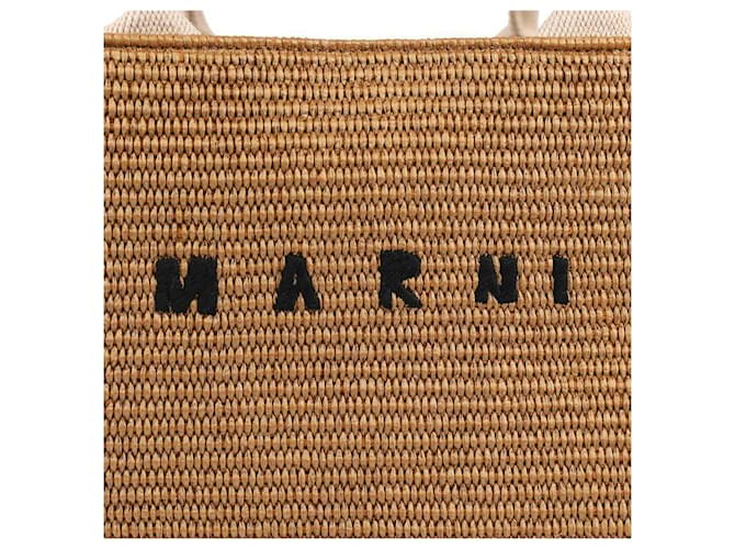 Marni Große Raphia-Tote-Bag Braun - Ansicht 9