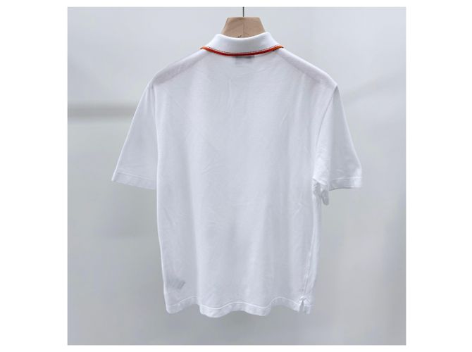 Hermès Piqué-Baumwoll-Poloshirt mit kurzen Ärmeln weiß - Ansicht 4