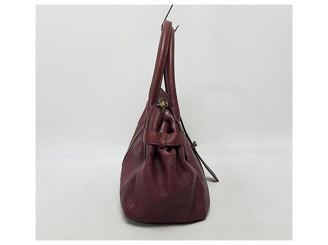 Burberry Borsa Tote a Spalla in Pelle Bordeaux - vista 3