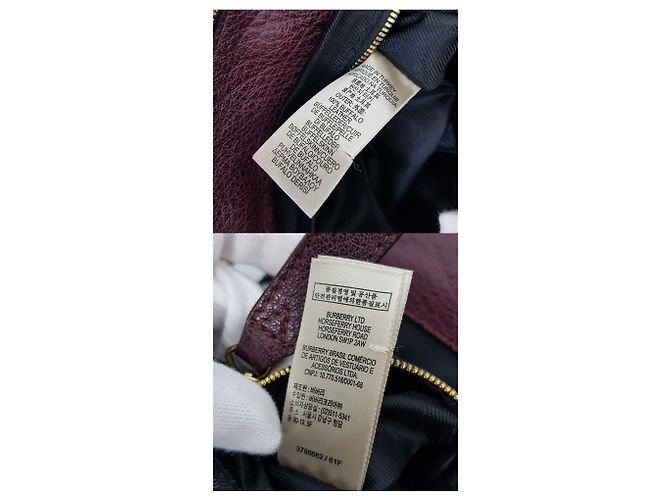 Burberry Borsa Tote a Spalla in Pelle Bordeaux - vista 9