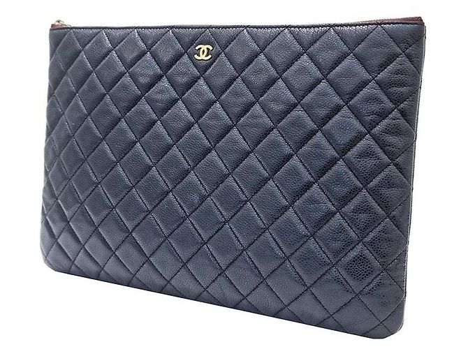 Chanel Clutch Caviar Large Azul - vista 2