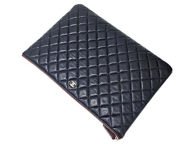Chanel Clutch Caviar Large Azul - vista 4