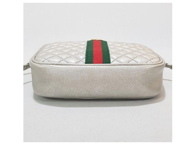 Gucci Borsa a tracolla trapuntata Ophidia Metallic Silver Argento - vista 6
